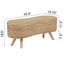 Banc en jacinthe d'eau en forme de 8 avec pieds en bois massif, couleur naturelle