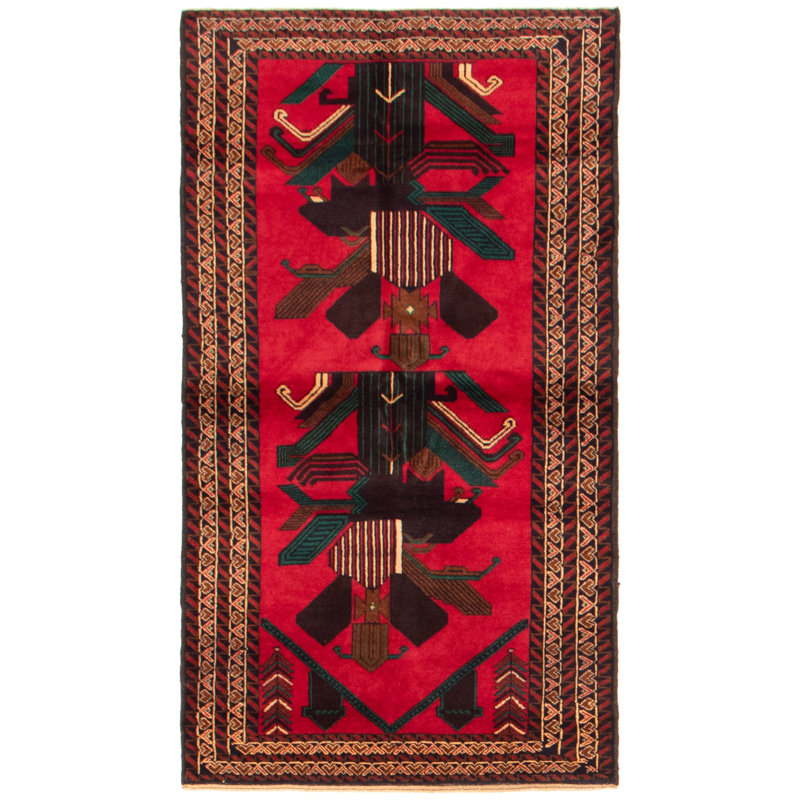 Tapis rouge foncé Lynnisha 3 pi 6 po x 6 pi 5 po