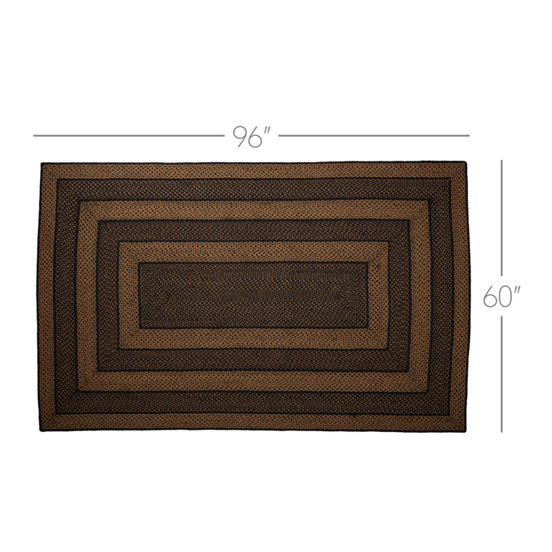 Tapis noir / brun clair à motif géométrique tressé Anzla