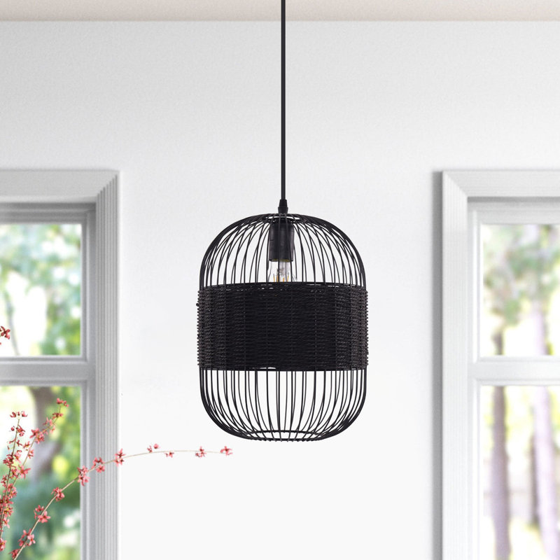 1 - Light Matte Black Chandelier Pendant
