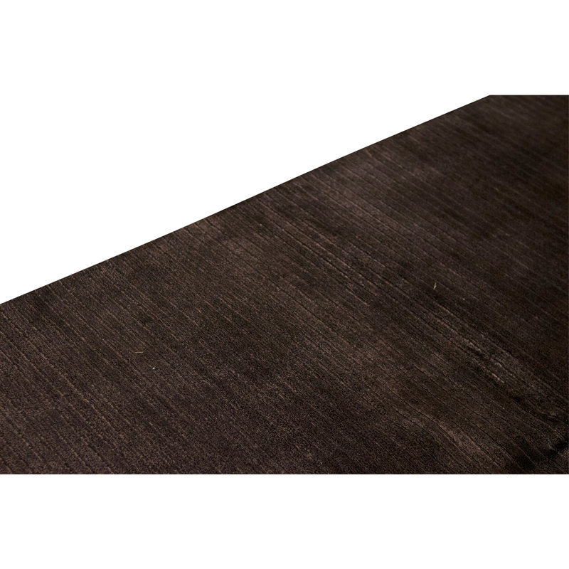 Hand Knotted Area Rug in Dark Brown