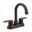 Robinet de lavabo de salle de bain central à 4 poignées 4 pouces en acier inoxydable bronze huilé avec bec pivotant à 360 degrés