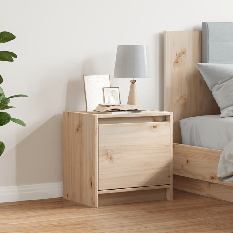Granston 40cm W Solid Wood Bedside Table, Oak, Individual