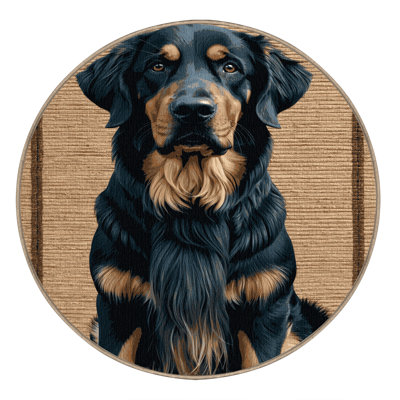 Washable Flat Coated Retriever Dogs Area Rug