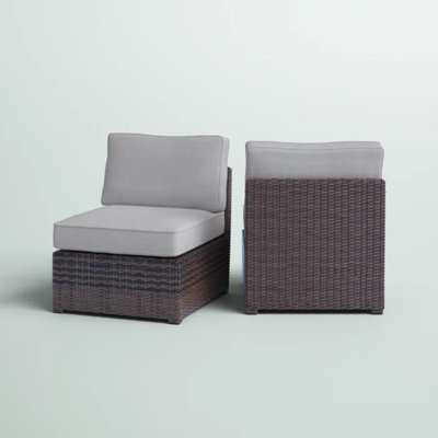 Armless Fully Assembled Patio Chair With Cushions
