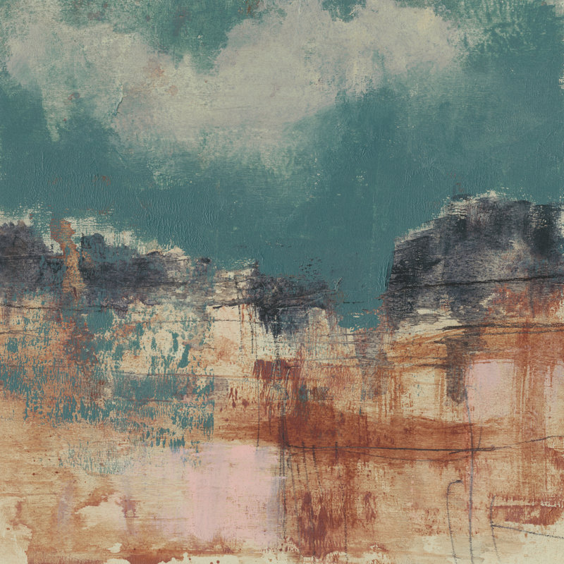 " Teal Sky I " by Jennifer Goldberger, 30" H x 30" W x 1.25" D