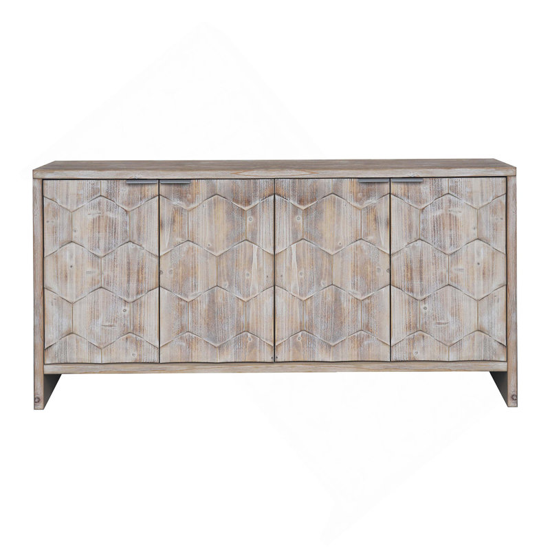 Fieldston 4-Door Accent Cabinet, Natural Wood Wash