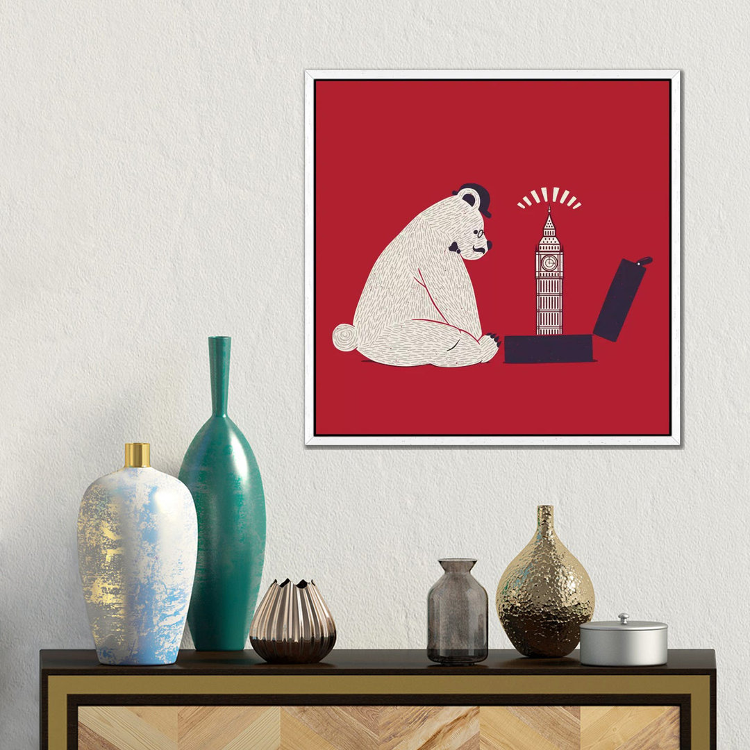 Traveler Tourist Big Ben Bear UK von Tobias Fonseca - Galerie-verpackte Leinwand Giclée