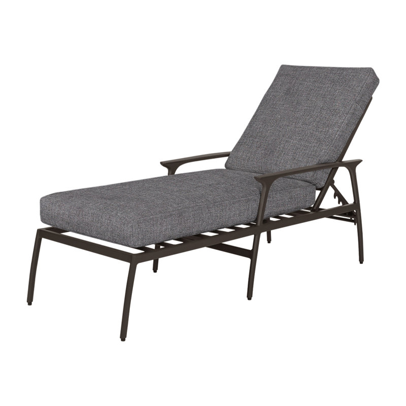 Amari Outdoor Chaise Lounge, Cast Slate Sunbrella® Plainweave, Carbon