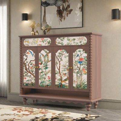 Solid Wood Entryway Storage Cabinet