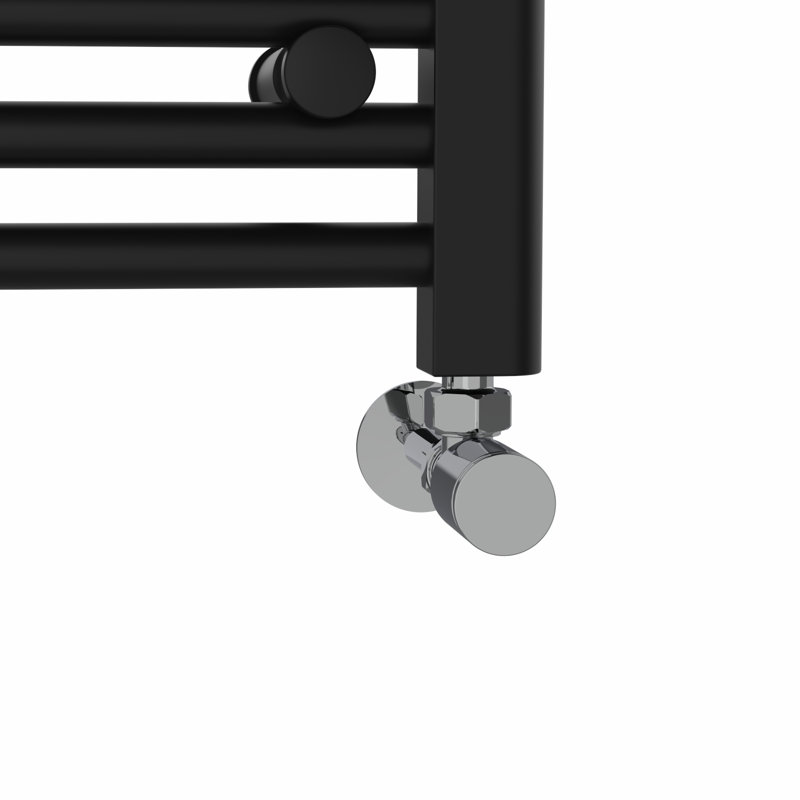 Wiest Straight Heated Towel Rail Radiator Bathroom Ladder Warmer, 140cm H x 30cm W x 3cm D, Black