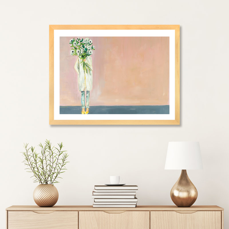 «Anemone» par Meredith Steele - reproduction d'art, Papier encadré de bois naturel, H 24 po x l 32 po x P 1 po