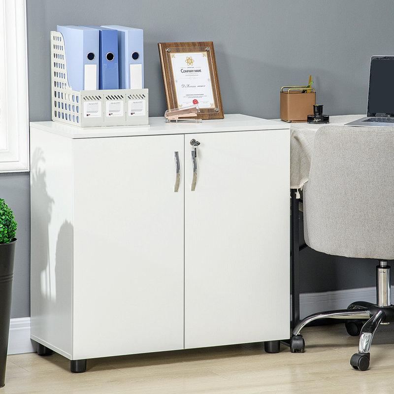 Aadyn 2 -Door 1 -Shelf Storage Cabinet, White