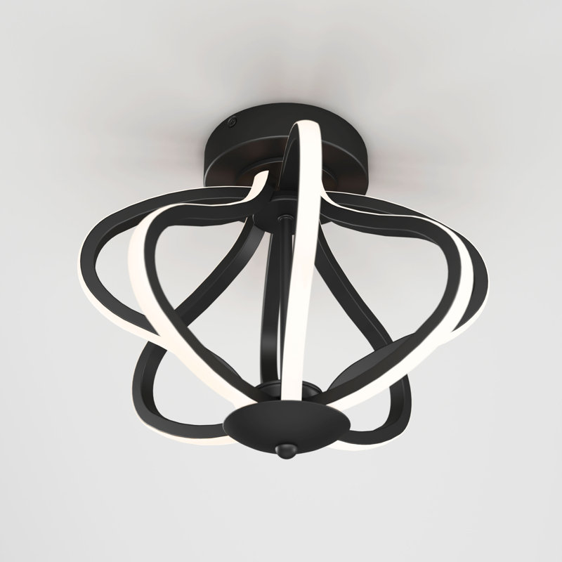 Taffney LED Semi Flush Mount, Black