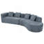 Canapé modulaire de 132 po au design incurvé, canapé modulaire en chenille 2 pièces avec 4 coussins, éponge moelleuse et coussin à ressorts-262859035