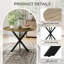 Ensemble de table de salle à manger 31 po avec chaises 2/4 en tissu, plateau en panneau de fibres à densité moyenne brun rustique, style maison de campagne industrielle pour petits espaces-975748780-975748778