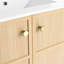 Armoire de salle de bain autoportante en contreplaqué avec lavabo en céramique, 30 po, meuble-lavabo attrayant, 30 po, design chêne