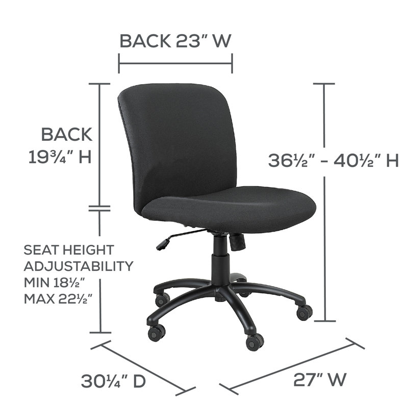 Chaise de travail Uber Safco Vue, Vinyle noir