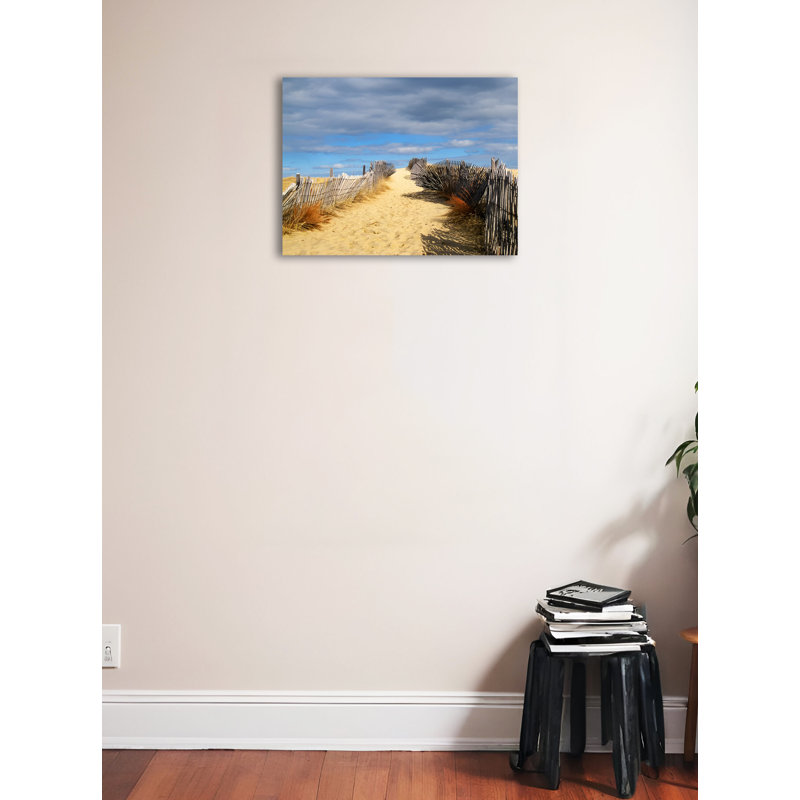 « path to the beach », reproduction de photo sur toile tendue, H 18 po x l 24 po x P 1,5 po