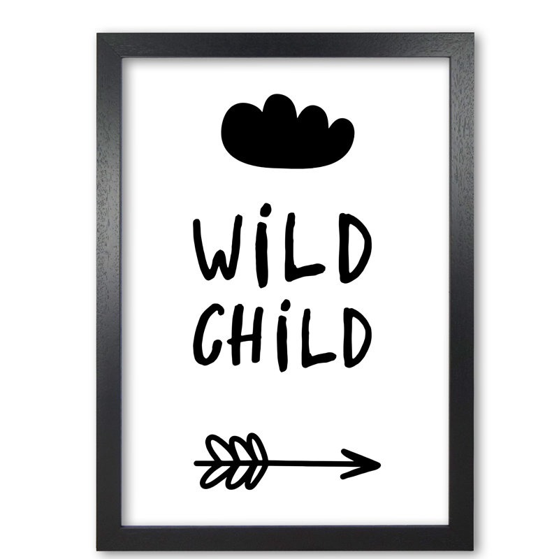 Wild Child - Print, 30 cm H x 21 cm W x 5 cm D, Black Grain Frame