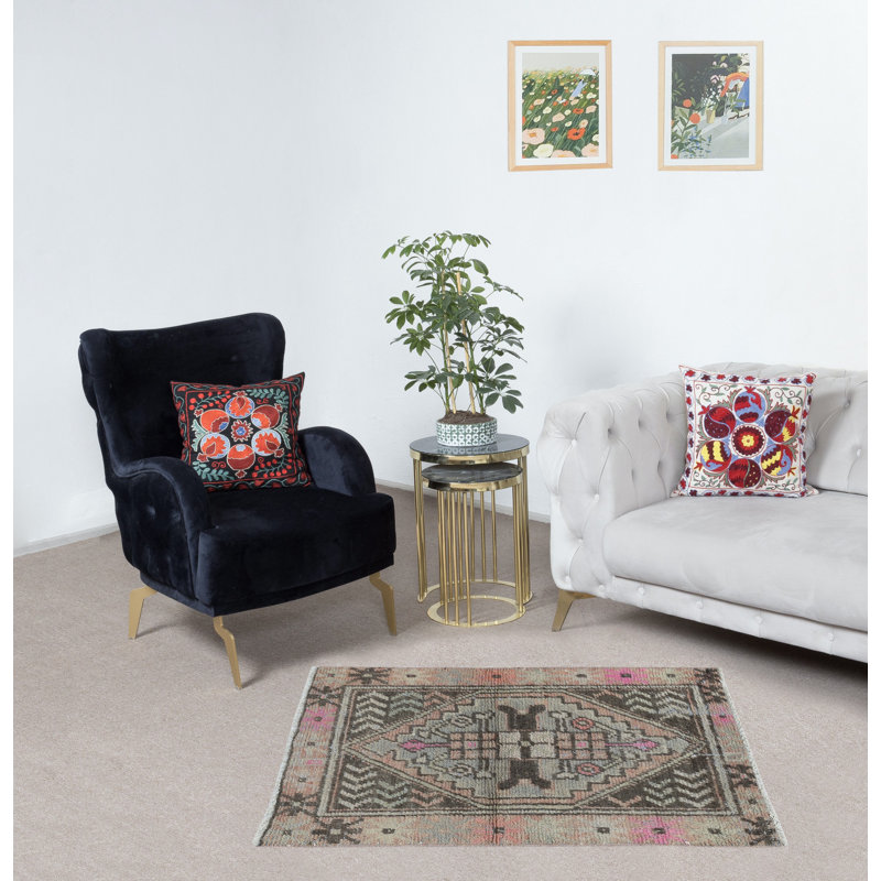 Handmade Scatter Rug, Turkish Accent Rug, Decorative Door Mat
