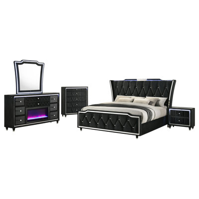 Schum 5-Piece Eastern King Bedroom Set Black