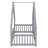 Wooden House Shaped Floor Bed With Fence And Guardrails-624547075