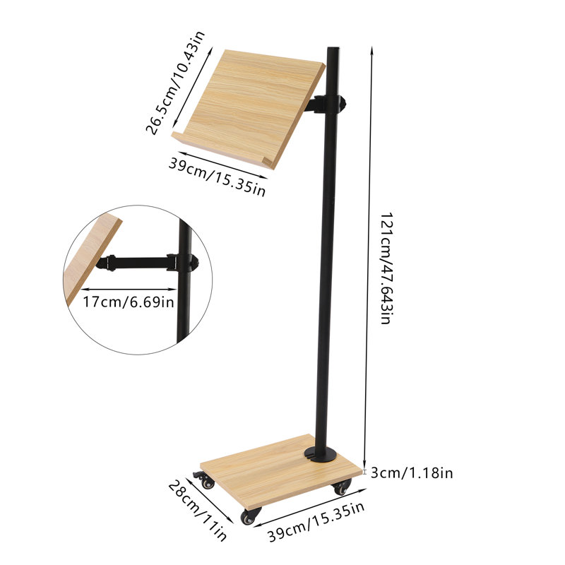 Rolling Book Stand for Reading Book Cart