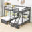 Full over Twin & Twin 3 Drawer Triple / Quad Bunk Bed by Xiao Hailuo