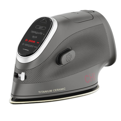 CHI Mini Steam Iron for Clothes, Travel, Sewing and Crafting, Titanium-Infused Ceramic Soleplate, 1000W, 10 ft Cord, 3-Way Auto Shutoff, Black, 13120