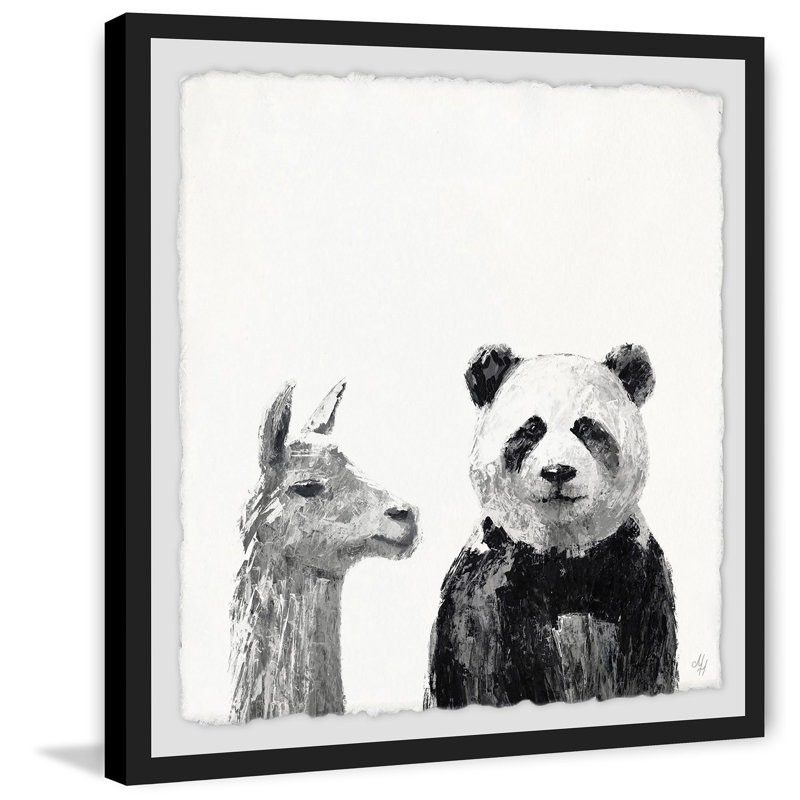 «Panda Buddy», reproduction d'art encadrée, H 12 po x l 12 po x P 1,5 po