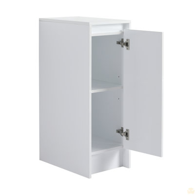 12" Freestanding Bathroom Storage Cabinet, Soft Close Doors