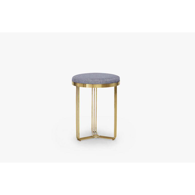 Ariss Stainless Steel Accent Stool, Black, Grey