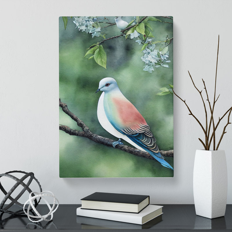 Watercolour Dove Bird Vol.1 - Wrapped Canvas, 76cm H x 50cm W x 3cm D