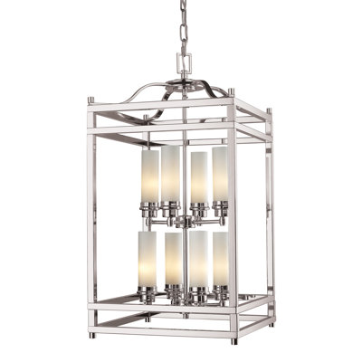 Lustre rectangulaire lanterne 8 lumières Humiston