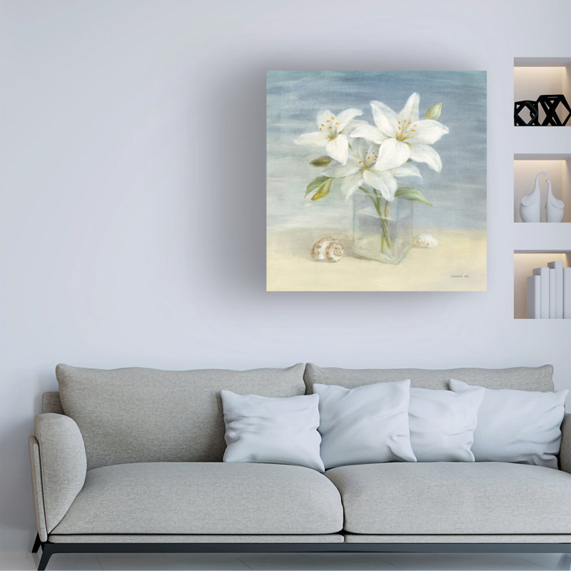 Art sur toile lilas et coquillages "ologi "Danhui Nai, H 24 po x l 24 po