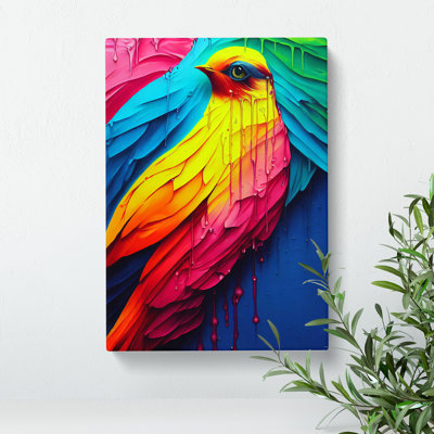 Painted Bird No.4 Abstract - Wrapped Canvas
