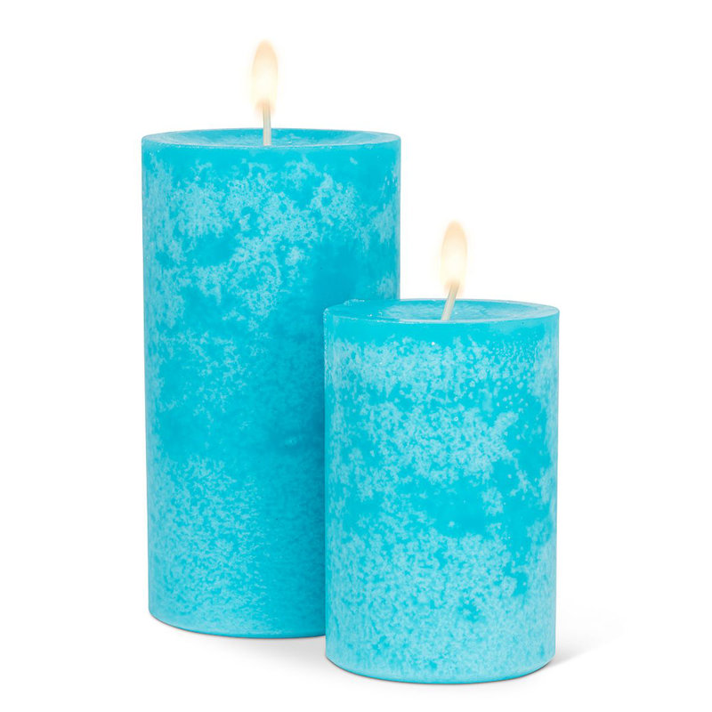 Unscented Pillar Candle, 3.5" H x 2.5" W x 2.5" D, Blue