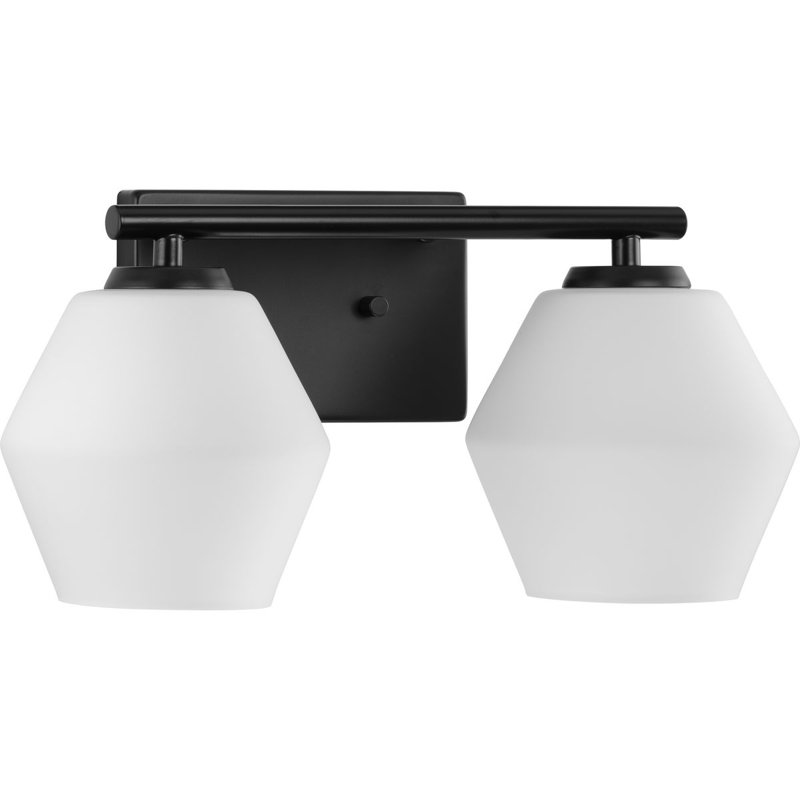Éclairage pour meuble-lavabo à 2 lumières à intensité variable Audryna, Noir mat