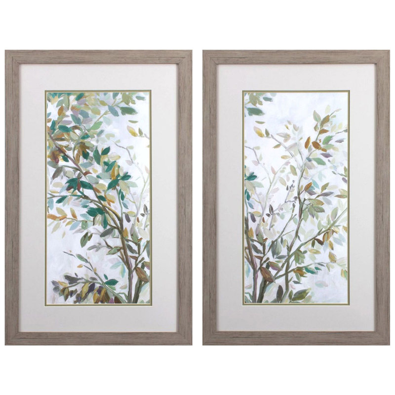 Demetrian Leaves of Tree, encadré sur papier, 2 pièces par Pearce
