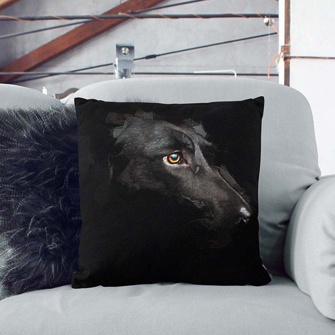 Labrador Retriever in Abstract Cushion with Filling