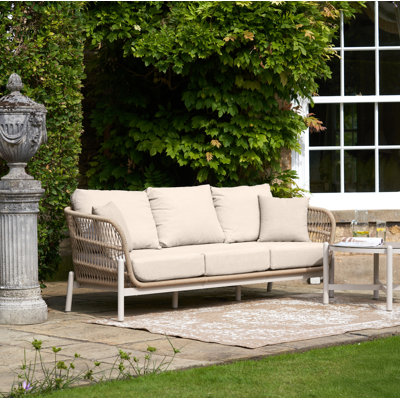 Aris 208cm Wide Straight Patio Sofa with Cushions