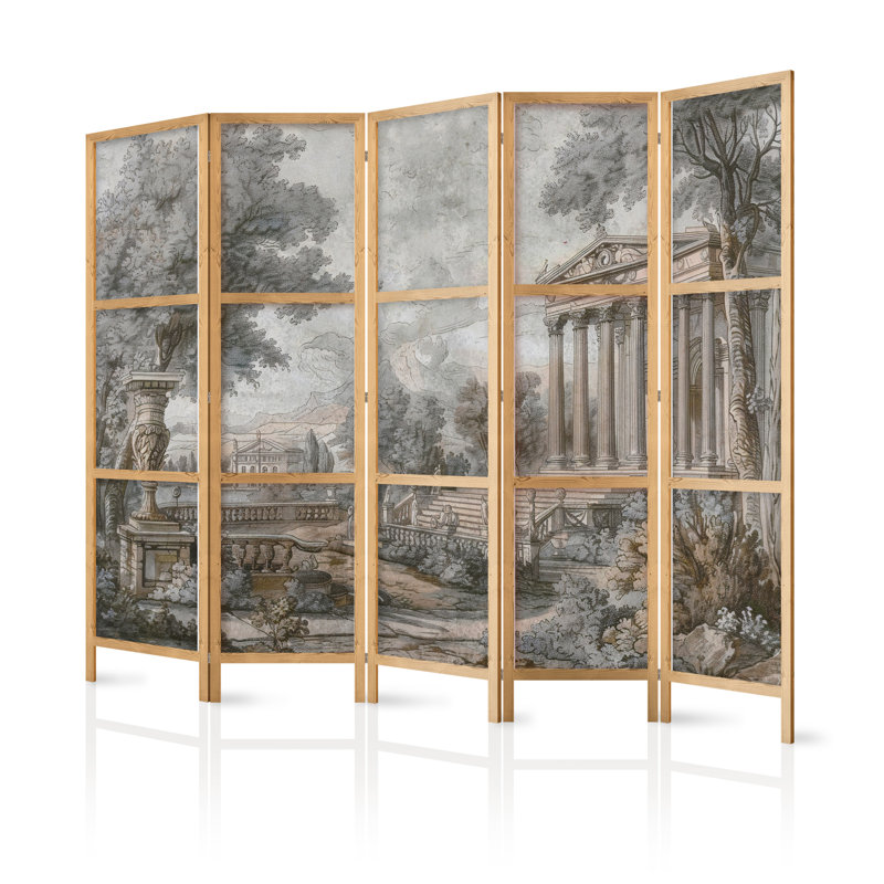 171cm H Solid Wood Folding Room Divider, 5, 171cm H x 225cm W x 1.2cm D