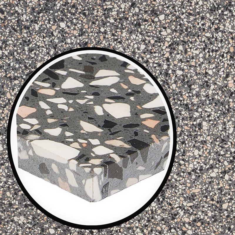 Terrazzo Italy Sacra 24x24 Honed Marble Tile, Dolce Mora Gray