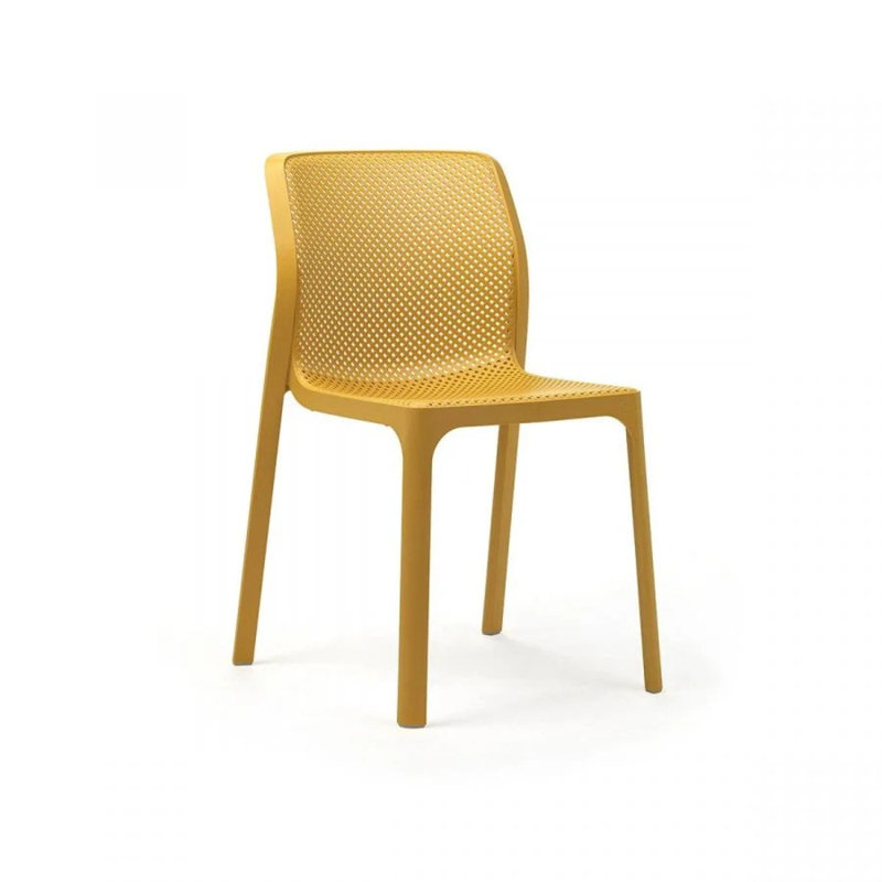 Bit Outdoor Dining Side Chair, Mustard