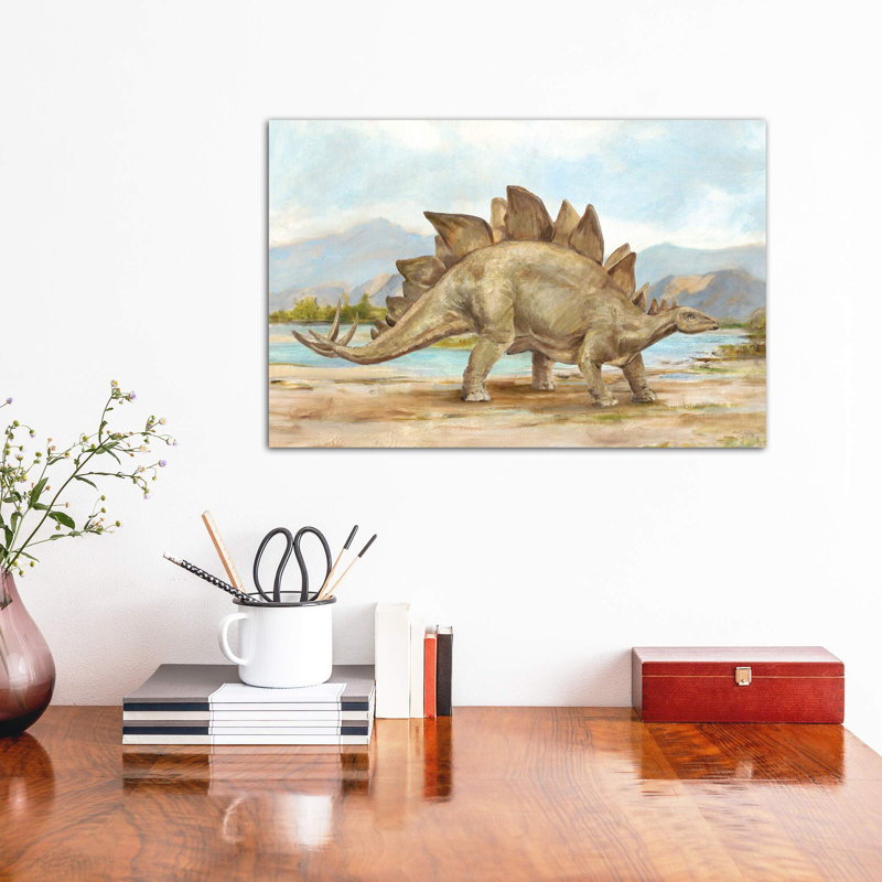 «Dinosaur Illustration I» par Ethan Harper - reproduction, H 8 po x l 12 po x P 0,75 po, Toile tendue, Pas de tapis