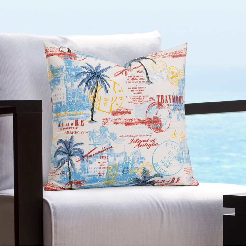 Escape Outdoor Throw Pillow, Opal, 26" x 26"