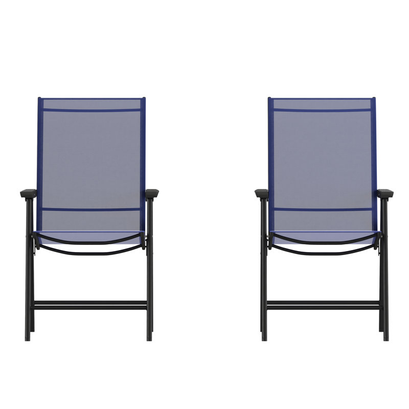 Chaise de patio pliante d'extérieur Hedgesville, Marine