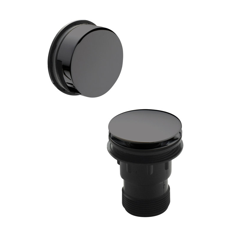 Inset Bath Push Button Waste - Chrome, Brushed Pewter