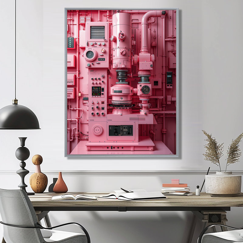  «Rose noir incubateur industriel rétro I - usines Wall Art Living Room, Black Floater Framed, 32" H x 16" W
